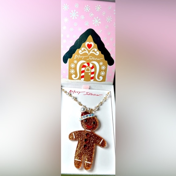 NWT ⚜️♥️⚜️ BETSEY JOHNSON GINGERBREAD NECKLACE - Picture 13 of 15
